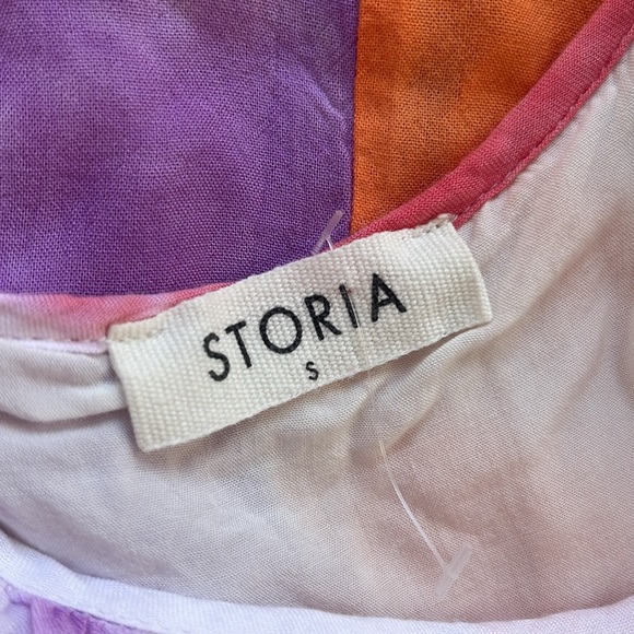 Rainbow tyedye spaghetti strap, sundress w/ braided tyedye belt - Picture 3 of 3